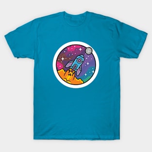 Spaceship In A Colorful Nebula T-Shirt